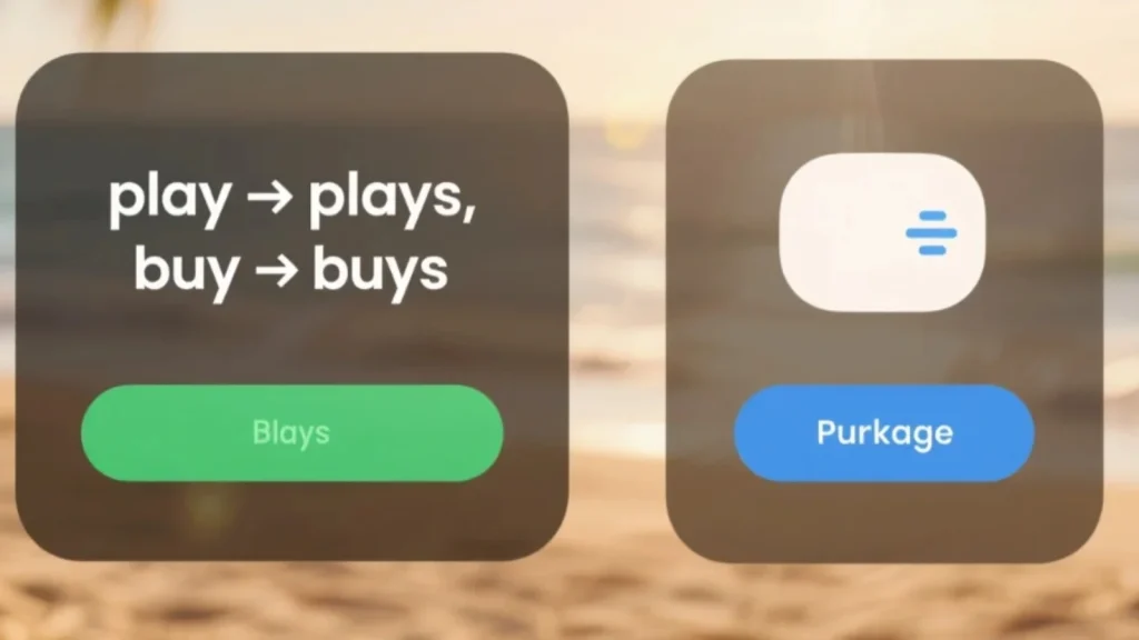 Nguyên âm + y → chỉ thêm s: play → plays, buy → buys