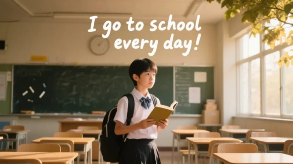 Thói quen hàng ngày: I go to school every day