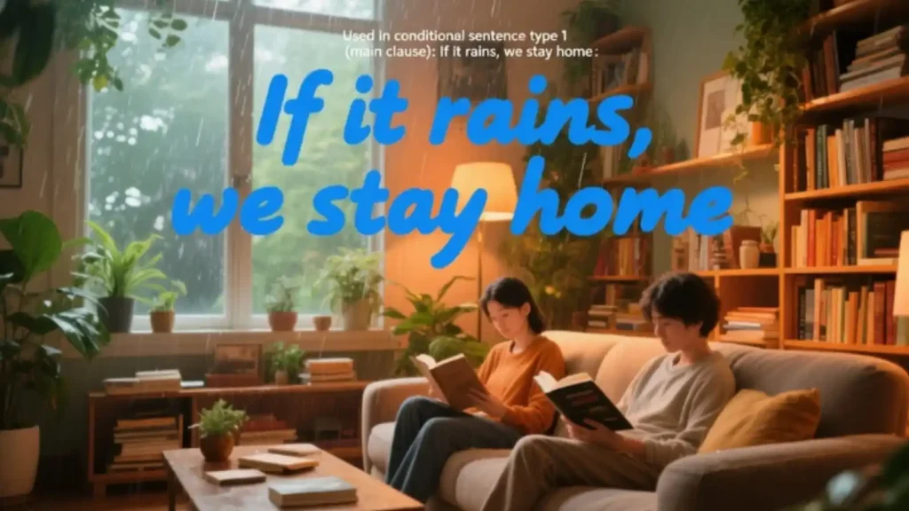 Dùng trong câu điều kiện loại 1 (phần mệnh đề chính): If it rains, we stay home