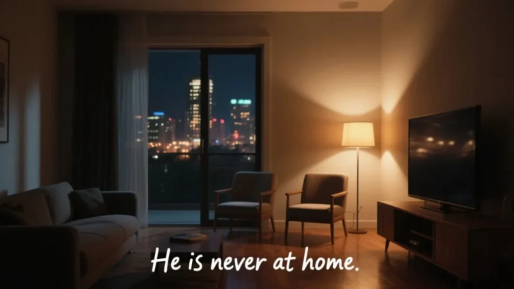Sau động từ to be: He is never at home