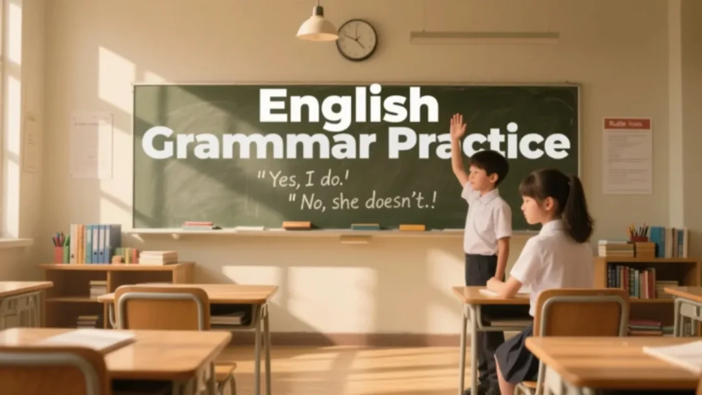 Trả lời ngắn: Yes, I do. / No, she doesn’t thường dùng thì hiện tại đơn