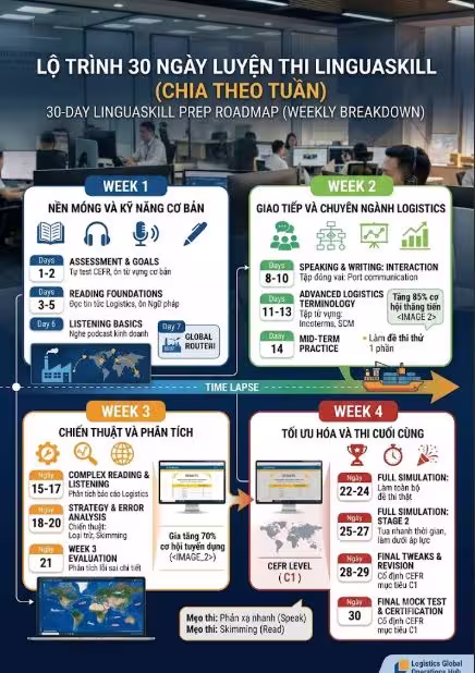 Lộ trình luyện thi Linguaskill cấp tốc trong 30 ngày cho người bận rộn