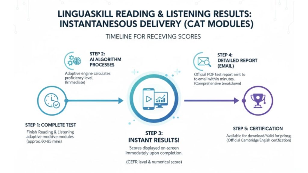 Kết quả phần Reading and Listening có ngay không?