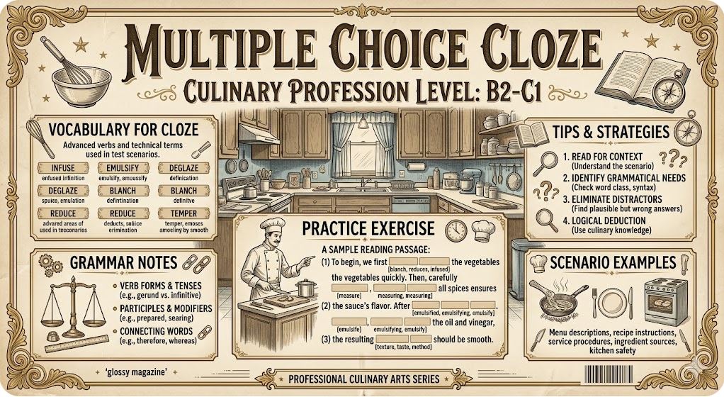 Multiple choice cloze Culinary Profession Level: B2-C1