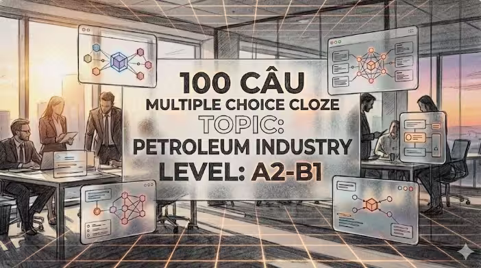 100 câu Multiple choice cloze Topic: Petroleum Industry level A2-B1