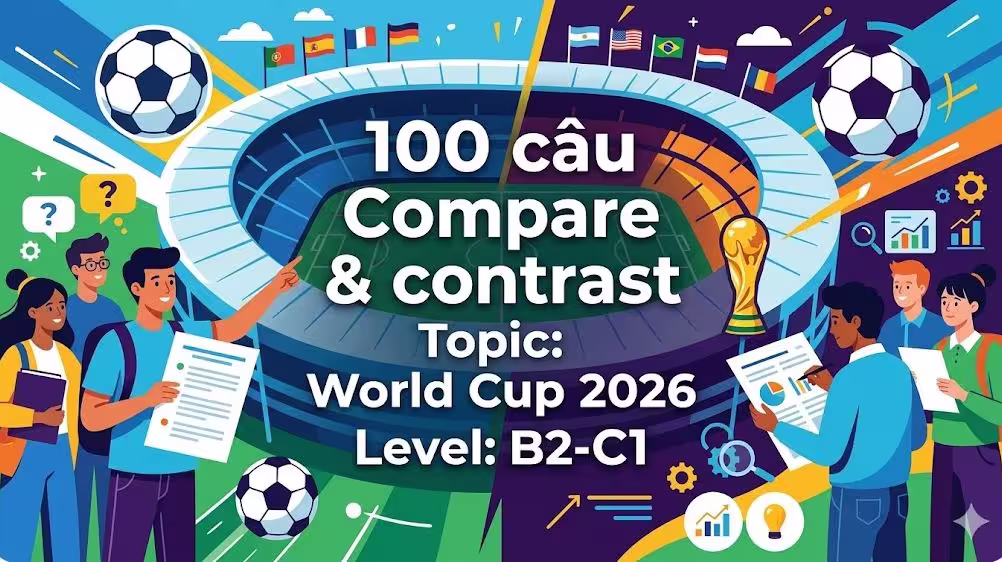 100 câu Compare & contrast Topic: World Cup 2026 Level: B2-C1