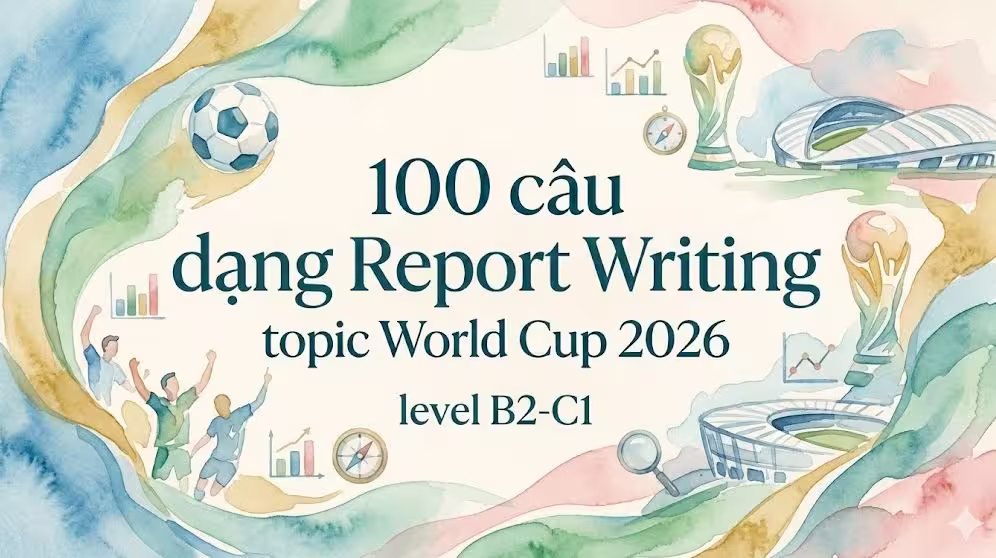 100 câu dạng Report Writing topic World Cup 2026 level B2-C1