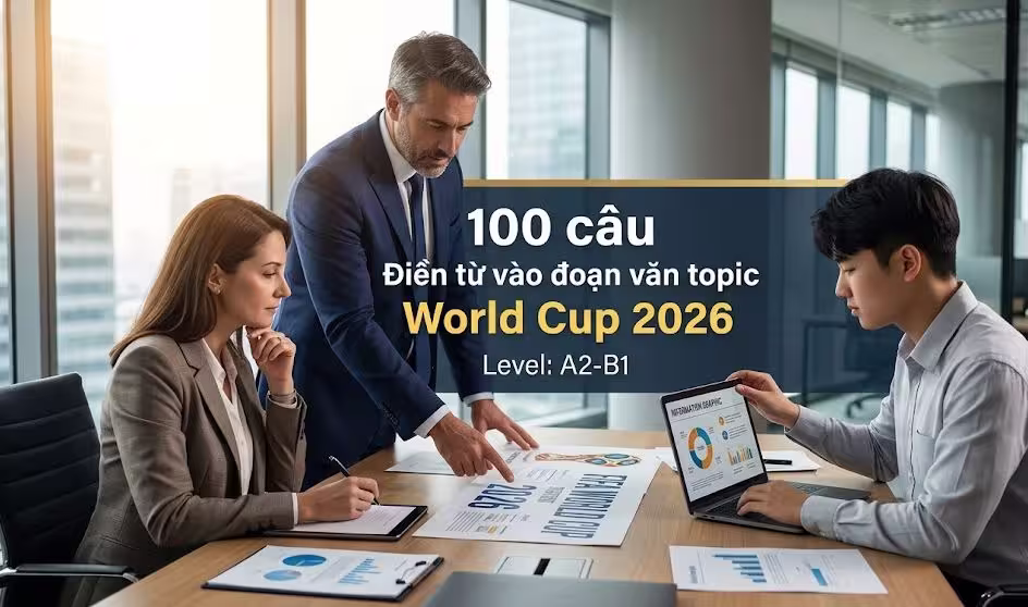 100 câu Điền từ vào đoạn văn topic World Cup 2026 Level: A2-B1