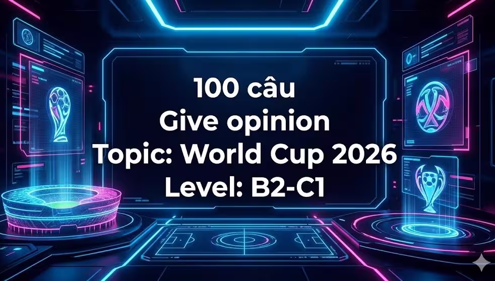 100 câu Give opinion Topic: World Cup 2026 Level: B2-C1